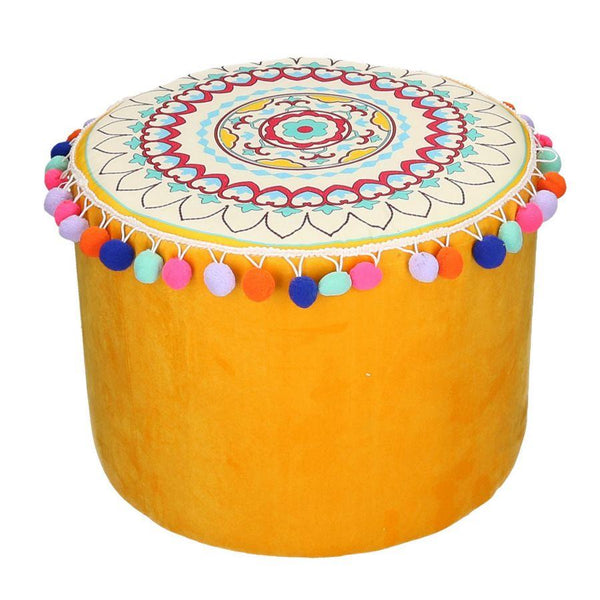 prezzo Pouf rond Ø40xh30 cm en velours orange
