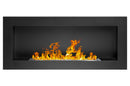 Camino a Bioetanolo da Parete 90x12x40 cm in Acciaio Inox Nero Seconda Scelta