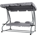 Dondolo Letto da Giardino 200x120x164 cm in Acciaio e Poliestere Grigio