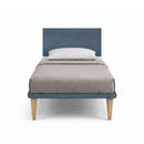 Letto 1 Piazza e Mezza con Rete Rivestita Microfibra Blu Tessis Testata Flat Varie Misure