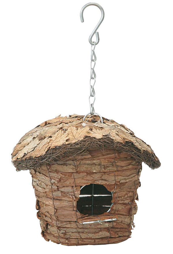 sconto Cabane pour Oiseaux 16x20x17 cm avec Feuilles de Rama