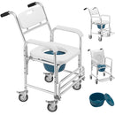 Sedia a Rotelle Impermeabile per Anziani Disabili con WC Coperchio Seduta Comoda      