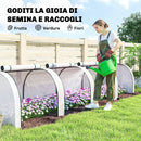 Serra a Tunnel 395x100x80 cm con 4 Porte in Acciaio e Plastica Impermeabile Anti UV Bianco      