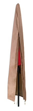 Custodia per Ombrellone da Giardino 3x3m con Zip in Poliestere Marrone