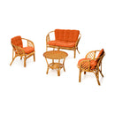 Set Salotto da Giardino in Rattan Divano 2 Posti Tavolo e 2 Poltrone Taddei Bahamas Marrone