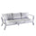 Divano 3 Posti 193x78xh84 cm in Alluminio Riverton Bianco