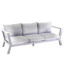 Divano 3 Posti 193x78xh84 cm in Alluminio Riverton Bianco