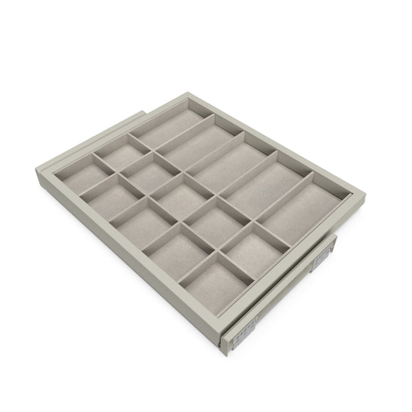 prezzo Kit tiroir organisateur et cadre pour armoire 600 mm en aluminium et plastique Emuca gris pierre