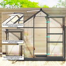 Serra da Giardino 190x132x201 cm con Porta Scorrevole e Finestra in Policarbonato e Alluminio Grigio      