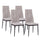 Lot de 4 chaises 42x52x98 cm en tissu Milano marron