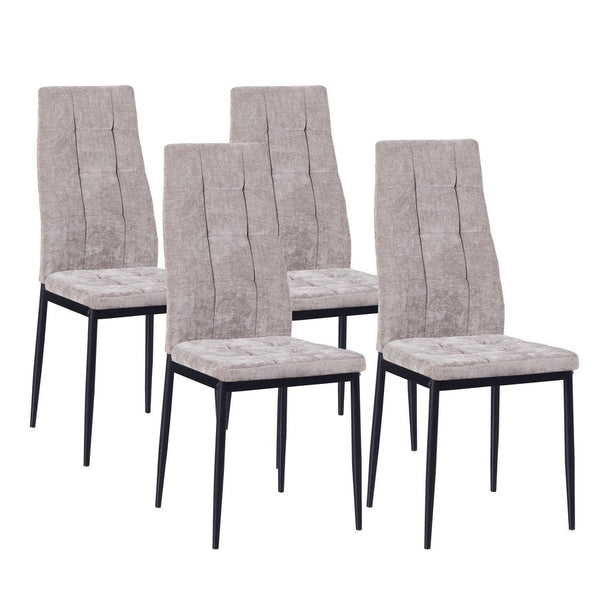 prezzo Lot de 4 chaises 42x52x98 cm en tissu Milano marron