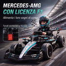 Go-Kart Elettrico Mercedes-AMG PETRONAS F1 123x66x39 cm con Licenza Telecomando Sospensioni Posteriori e Avvio Morbido in PP      