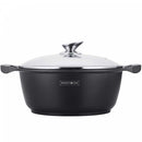 Casseruola Pentola Royalty Line con Rivestimento Antiaderente Effetto Marmo 34 cm Nero      