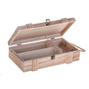 Set 2 Scatole Portabottiglie in Legno con Manico in Corda Altezza 35 cm