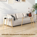 Set 2 Tavolini da Salotto Impilabili Stile Nordico 59,5x39,5x45 cm con Gambe in Legno e Piano in MDF Color Legno      