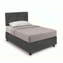 Letto 1 Piazza e Mezza Contenitore Imbottito Microfibra Grigio Boxmax Testata Vertical Varie Misure