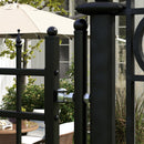 Cancello da Giardino di Sicurezza con Serratura 107x204 cm in Acciaio Zincato Nero  