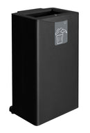 Pattumiera Raccolta Rifiuti 44,5x35xh70 cm in Acciaio Apertura Frontale Nero