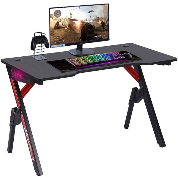 Scrivania Gaming Porta Pc Computer con Luci LED RGB e Tappetino Mouse Pad 80x30 online