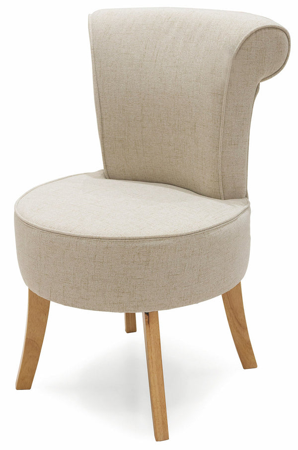 Chaise Rembourrée en Tissu Pieds en Bois Soriani Ecru prezzo