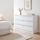 Cassettiera 6 Cassetti 100x35x69 cm in Pannello Truciolare Bianco      