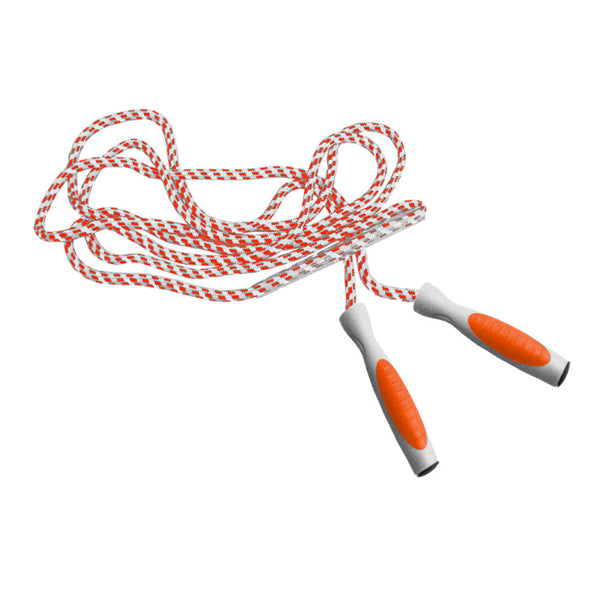 acquista Corda per Saltare in Cotone Manico in Plastica Bianco e Arancio