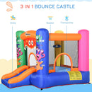 Castello Giostra Gonfiabile 290x200x155 cm con Scivolo Canestro e Pompa Multicolor