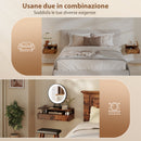 Set di 2 Comodini Sospesi 35x32x22,5 cm con Cassetto e Mensola Aperta Rivestimento in Melamina Marrone Rustico      