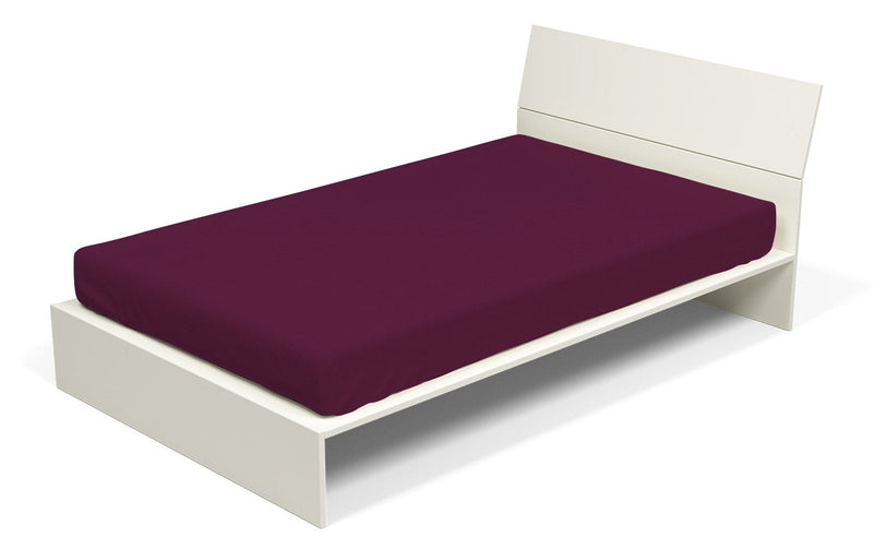 Lenzuolo Sotto con Angoli ed Elastico Tinta Unita Prugna