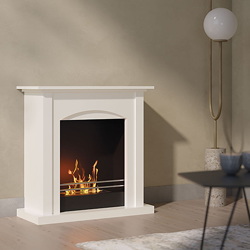 Camino a Bioetanolo da Pavimento 70x30x70 cm 2000W 1L Matera Bianco 