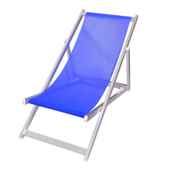 Chaise Longue Pliante 3 Positions en Aluminium et Textilène Bleu prezzo