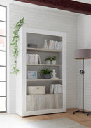 Credenza Libreria 2 Ante 4 Ripiani 110x42x191 cm TFT Lipari Bianco e Pino