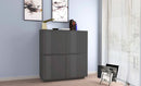 Credenza 4 Ante 100,1x41,4x126 cm Bloom Grigio Antracite Laccato Lucido