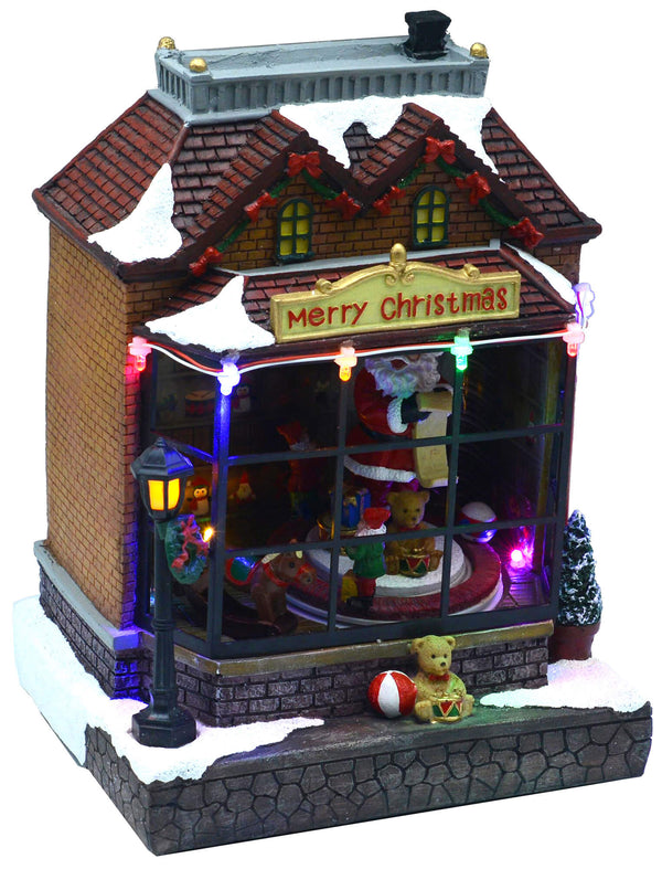 Village de Noël en résine Boutique du Père Noël avec lumières et sons 17x15xh23 cm Adami online