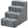 Scaletta per Cani 4 Gradini 60x35x44 cm in Flanella Sfoderabile e Truciolato Grigio chiaro