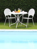 Tavolo da Giardino Rotondo Ø60cm in Acciaio Ivrea Bianco