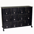 Cassettiera in Ferro 12 Cassetti e Ruote 127x39,5x92cm Iron Nera