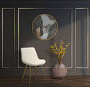 Set 2 Sedie Imbottite 51x59x79 cm in Poliestere Paris Crema e Oro