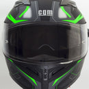 Casco Integrale per Scooter Visiera Lunga CGM Tampere Mach 2 316G Verde Fluo Opaco Varie Misure