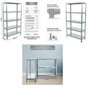 Scaffale in Metallo 5 Ripiani 100x40x187 cm Ettore Zincato