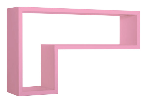 prezzo Mensola da Parete a Forma di L 61x37x15,5 cm in Fibra di Legno Lettera Rosa Blush