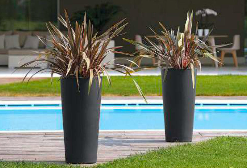 Vaso Ø37,5x102 cm in Resina Arkema Tondo 102 Dove Grey