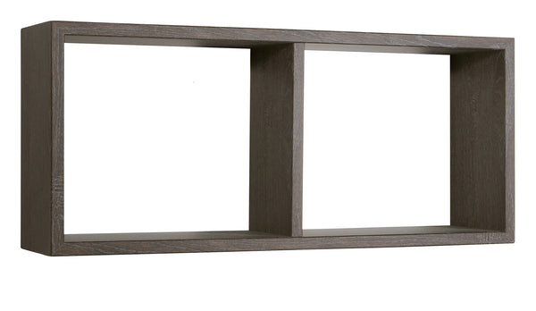 Etagère rectangulaire 2 compartiments muraux 70x30x15,5 cm en fibre de bois Morgana Chêne Foncé sconto