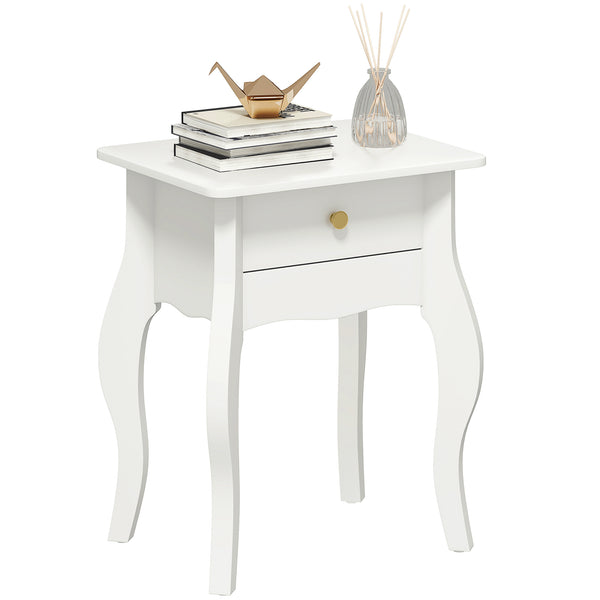Tavolino da Salotto in Stile Francese 45x35x55 cm in MDF Bianco prezzo