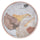 Horloge Murale Art Rose Ø60x6 cm en Fer MDF et Verre Multicolore