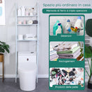 Scaffale Multifunzione per Bagno 165x25x47 cm Rack Mensole Salvaspazio