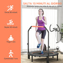 Mini Trampolino Fitness Ø114 cm Pieghevole con Manubrio Regolabile in Altezza Arancione e Nero      