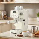 Macchina Caffè Espresso Semiautomatica 20 Bar 1350 W con Lancia Montalatte 1 o 2 Tazze Acqua Calda e Scaldatazze in Acciaio Inox e ABS      