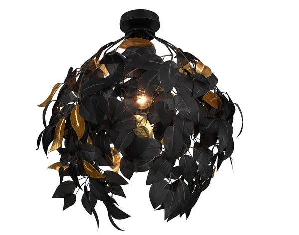 acquista Plafoniera da Interno Attacco E27 in Metallo Nero Opaco