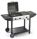 Barbecue a Gas 2 Bruciatori con Fornello Laterale Ompagrill Gas Ecoghisa Black